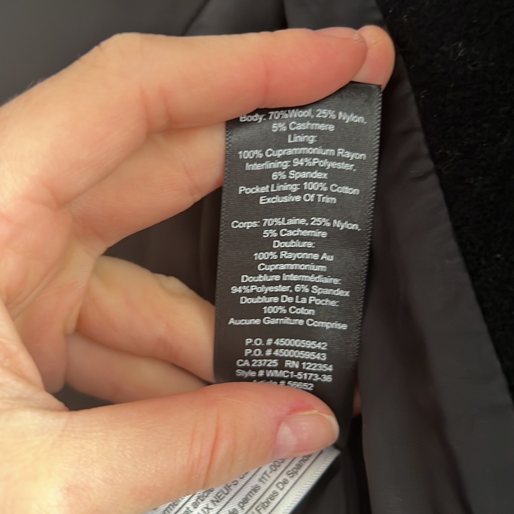 Babaton Black Wool Blend Funnel Neck Coat - Picture 8 of 9